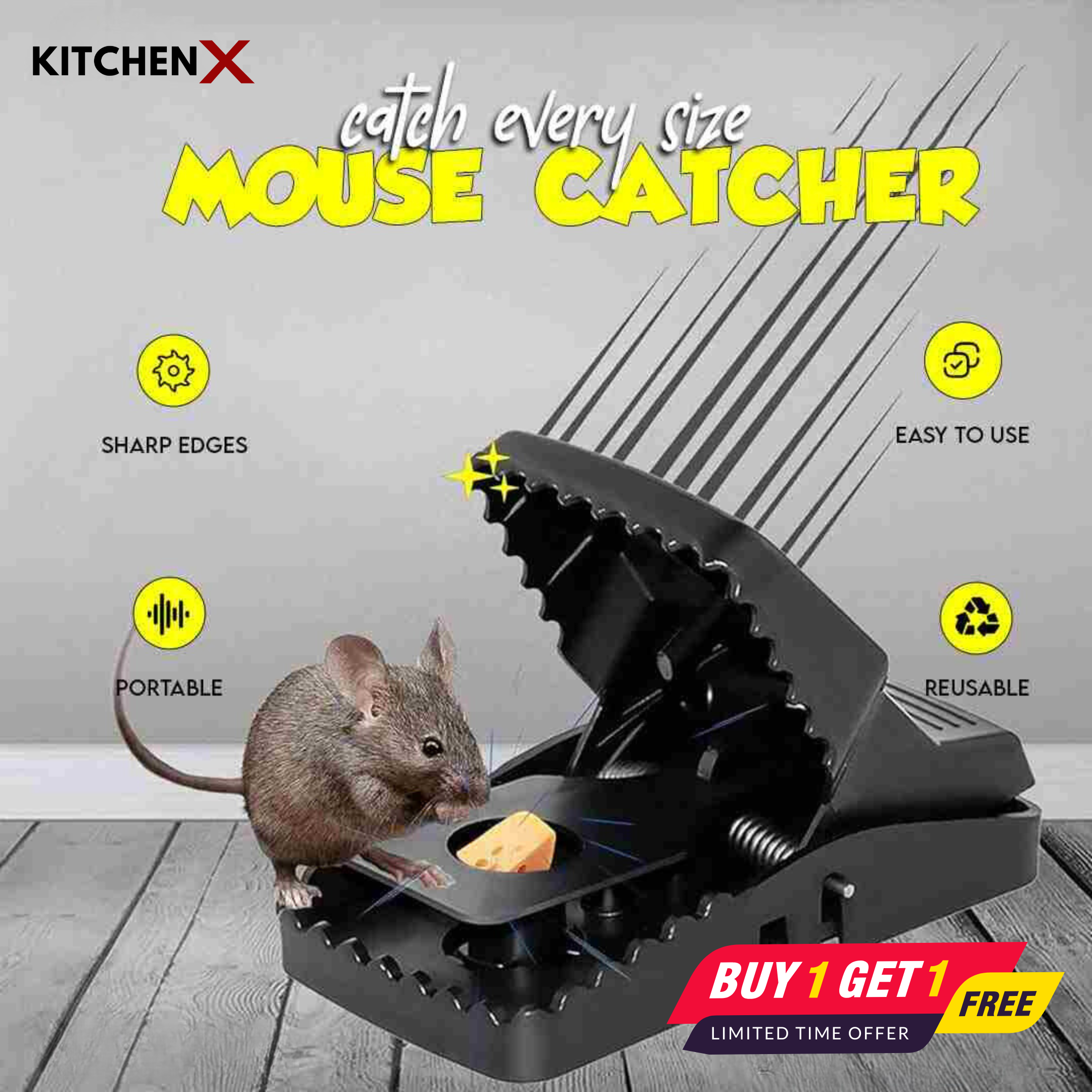 Heavy Duty Mouse Catcher Trap - (BUY 1 GET 1 FREE)