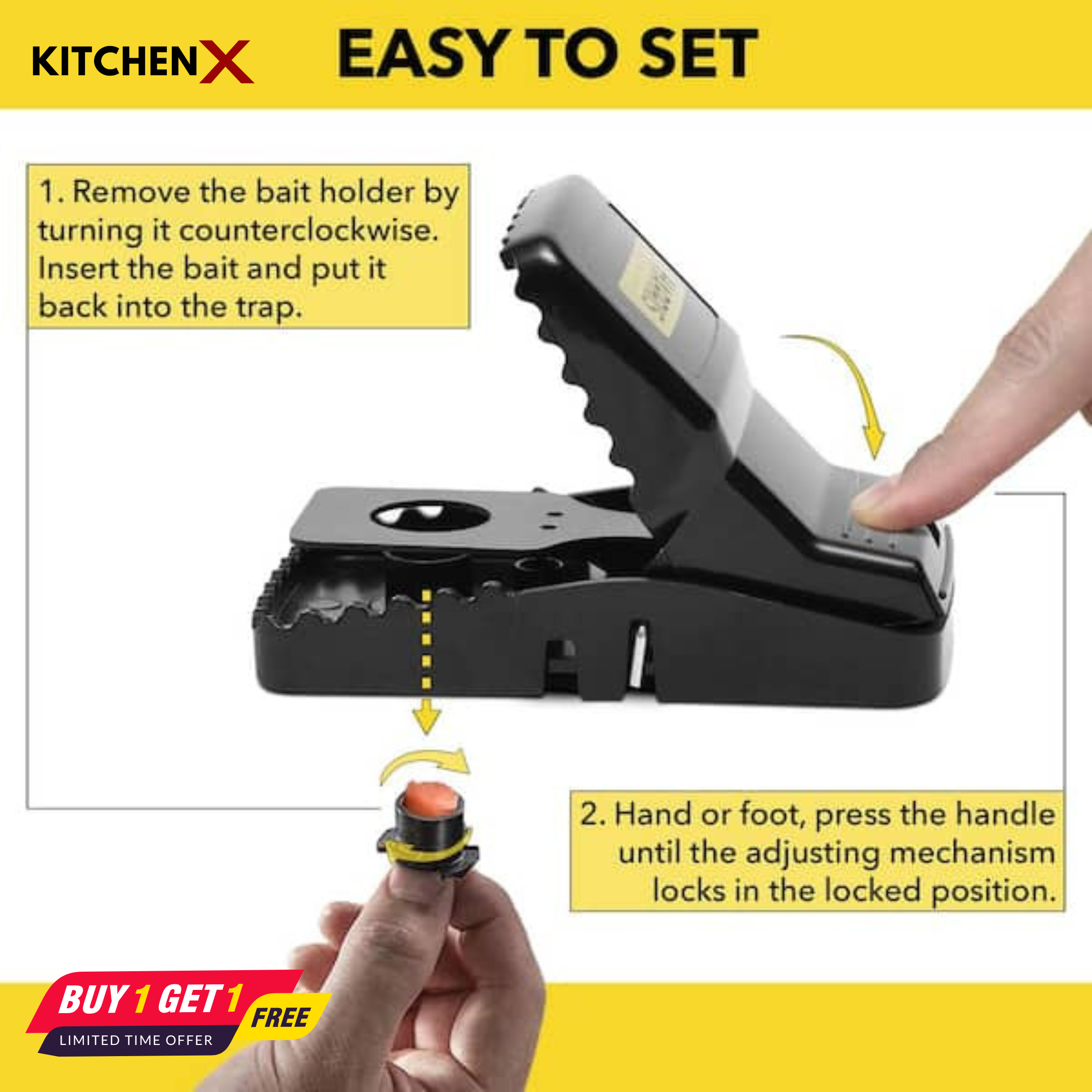 Heavy Duty Mouse Catcher Trap - (BUY 1 GET 1 FREE)