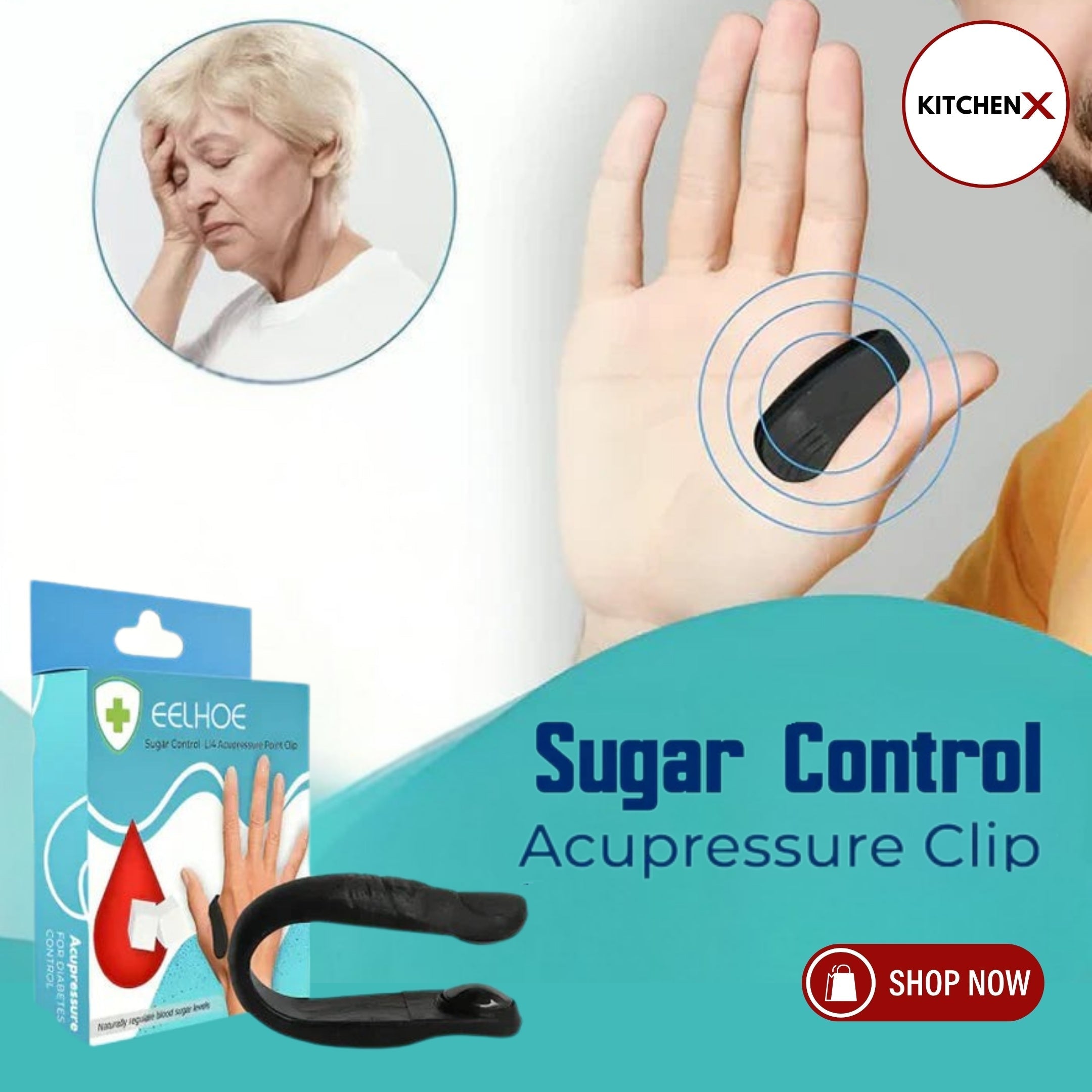 Acupressure Magnetic Sugar Control Clip - (BUY 1 GET 1 FREE)